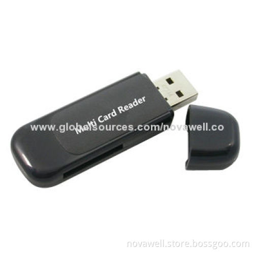 USB2.0 Multi-card Reader, Supports SDHC/Micro SDHC/MS/MS Pro/MS Pro Duo, Elegant Style, High-quality